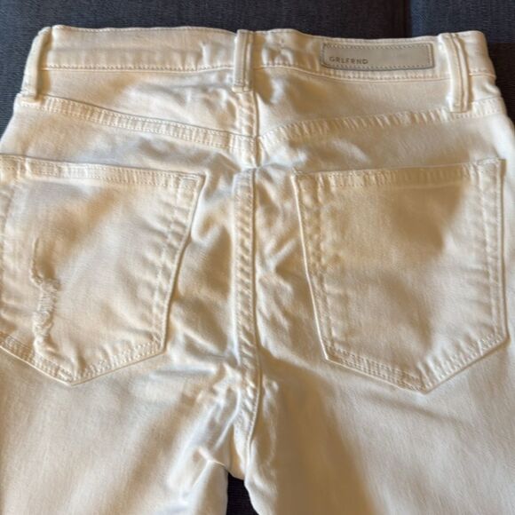 Grlfrnd Kendall White Noise Denim Cropped Jeans with Zip Ankle. Size 24. - Picture 6 of 14
